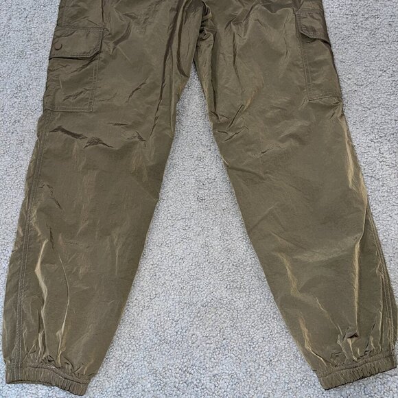GOOD AMERICAN NYLON PARACHUTE CARGO JOGGER PANTS Chocolate Brown Size 2 = Medium - Picture 9 of 15